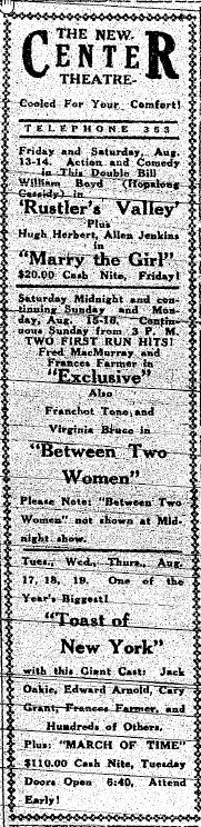 Center Theatre - SUMMER 1937 AD
